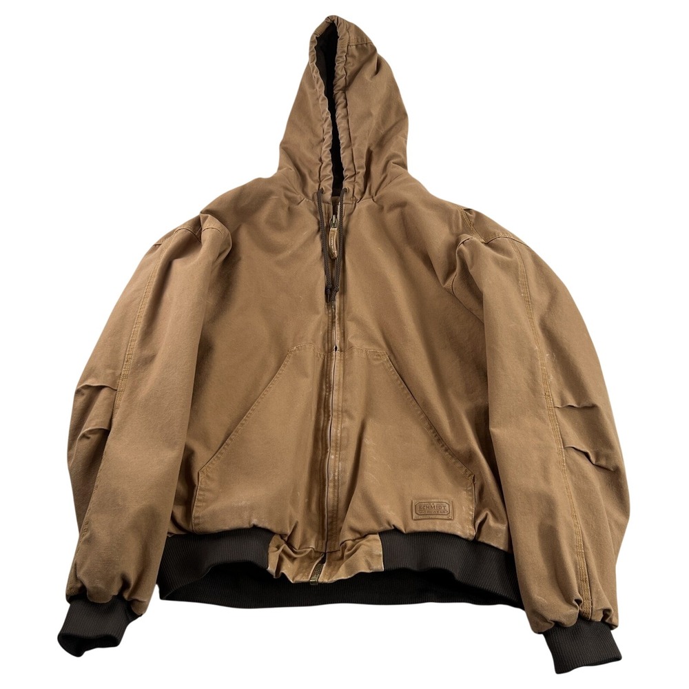 C.E. Schmidt Workwear Insulated Duck Canvas Hooded Jacket XL Brown Men THJ51BD